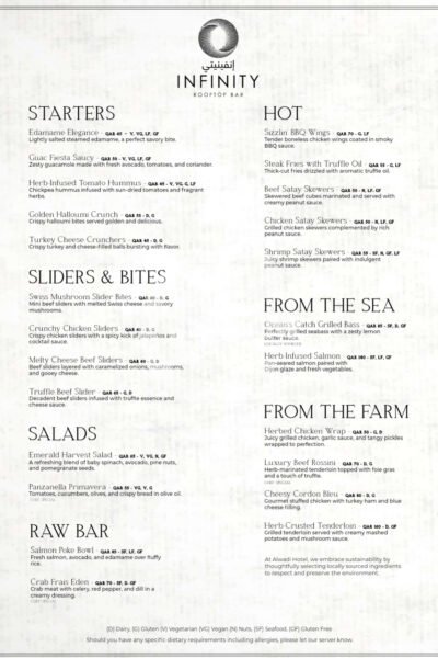 Infinity Rooftop Lounge Restaurant Offer in Qatar