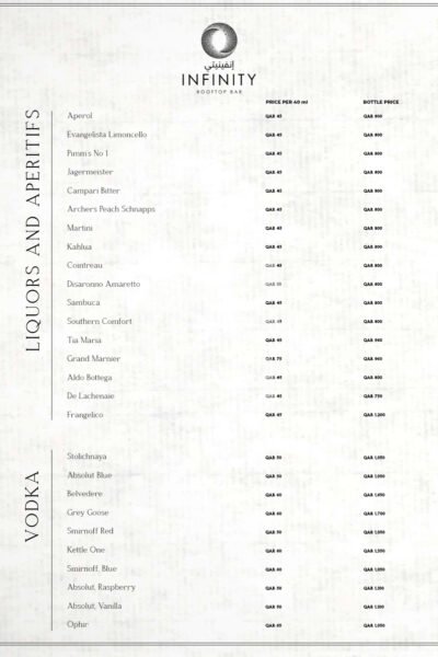 Infinity Rooftop Lounge Restaurant Offer in Qatar