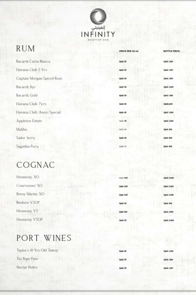 Infinity Rooftop Lounge Restaurant Offer in Qatar