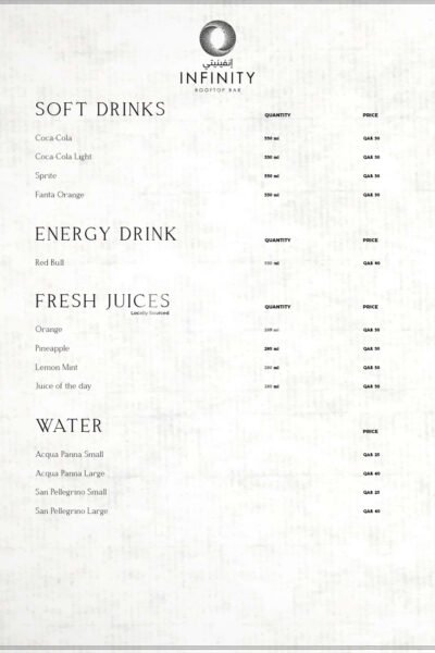 Infinity Rooftop Lounge Restaurant Offer in Qatar