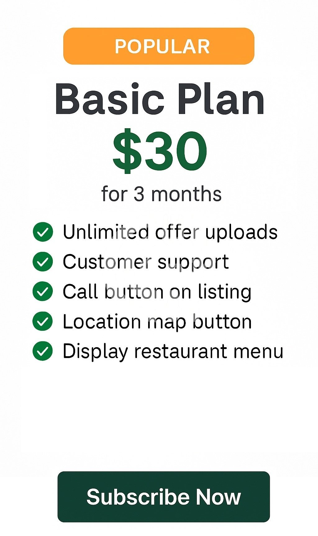 Basic Plan – Upload Unlimited Offers (3 Months) Restaurant Offer in Qatar