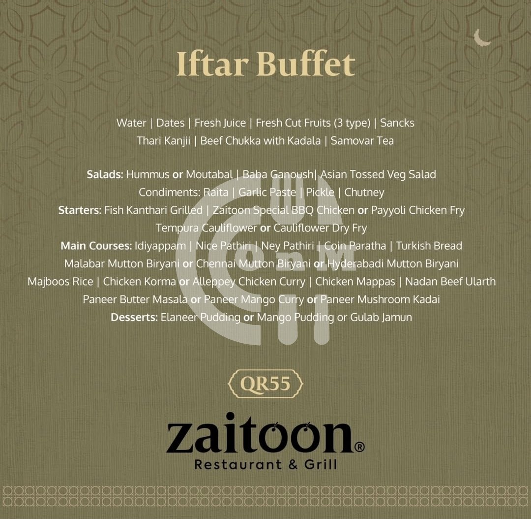 Zaitoon Restaurant, Salwa Road (Copy) Restaurant Offer in Qatar