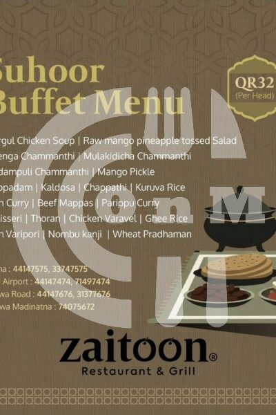 Zaitoon Restaurant (Copy) Restaurant Offer in Qatar